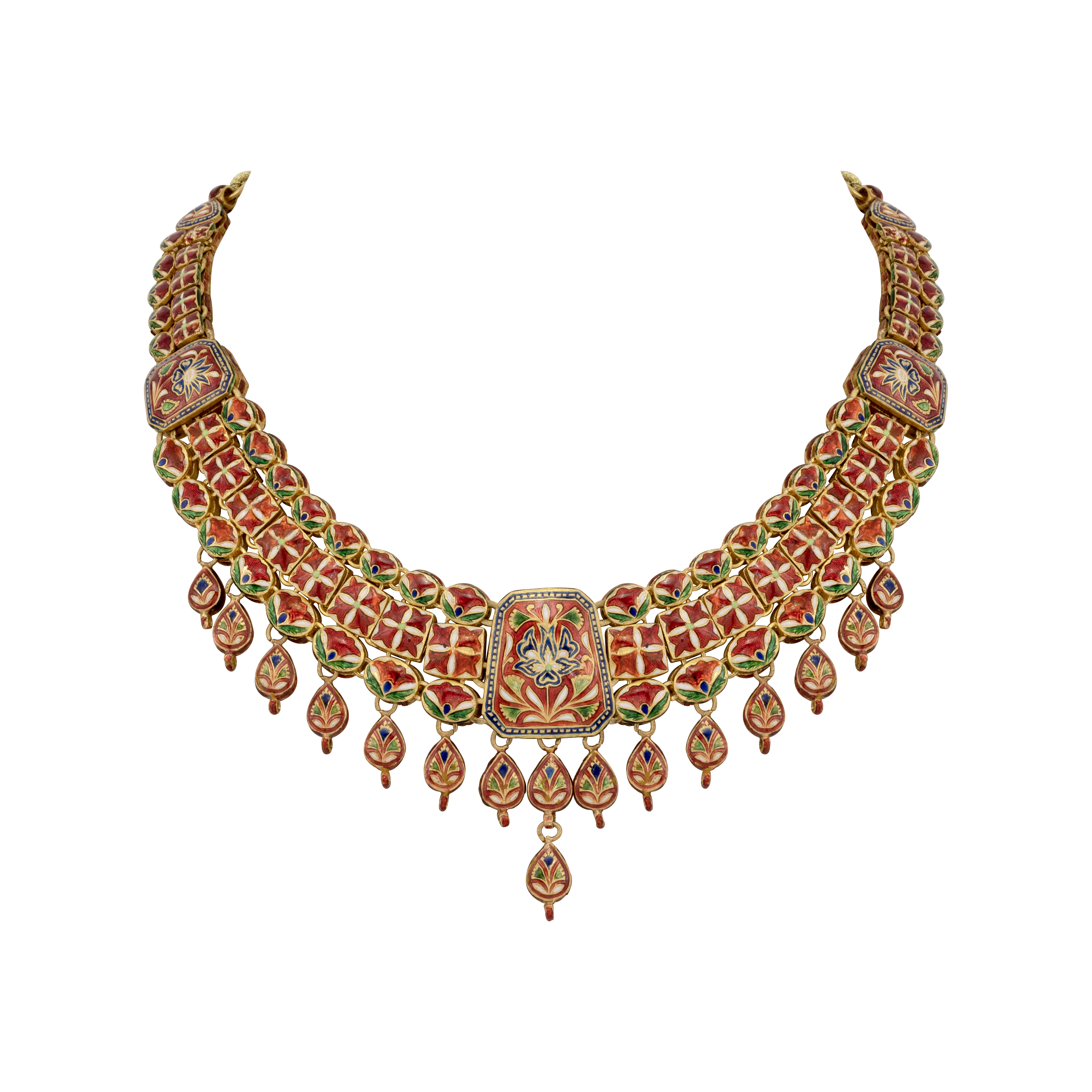 Gold Polki Choker with Pear-Shaped Drops